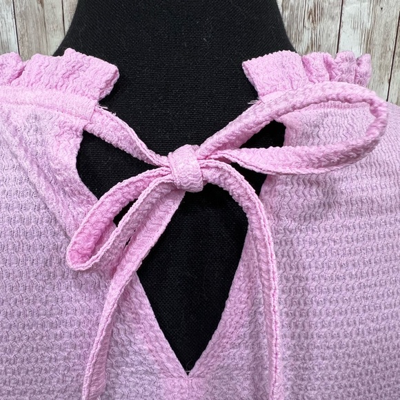 Cato Pink Ruffled Flutter Sleeve Blouse - Picture 4 of 9